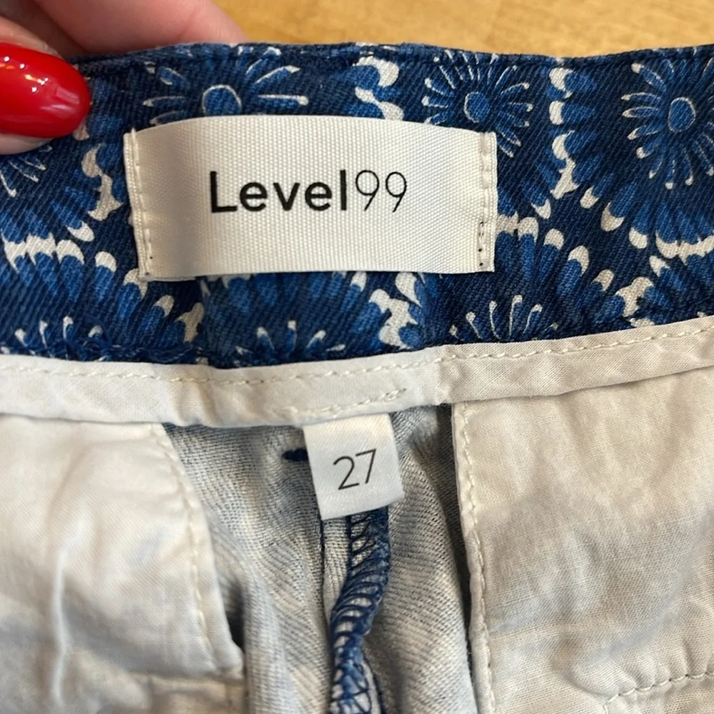 Level 99 Cindie Blue Floral Shorts